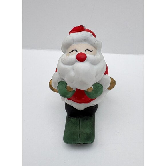 Skiing Santa Claus Christmas Ornament Vintage Holiday Decor Skier Gift - Picture 2 of 7